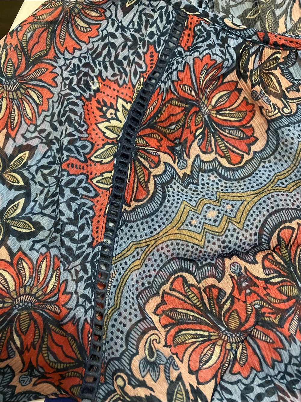 db established 1962 Semi Sheer Blouse with Sleeve Detail and Collar Detail - Picture 11 of 13